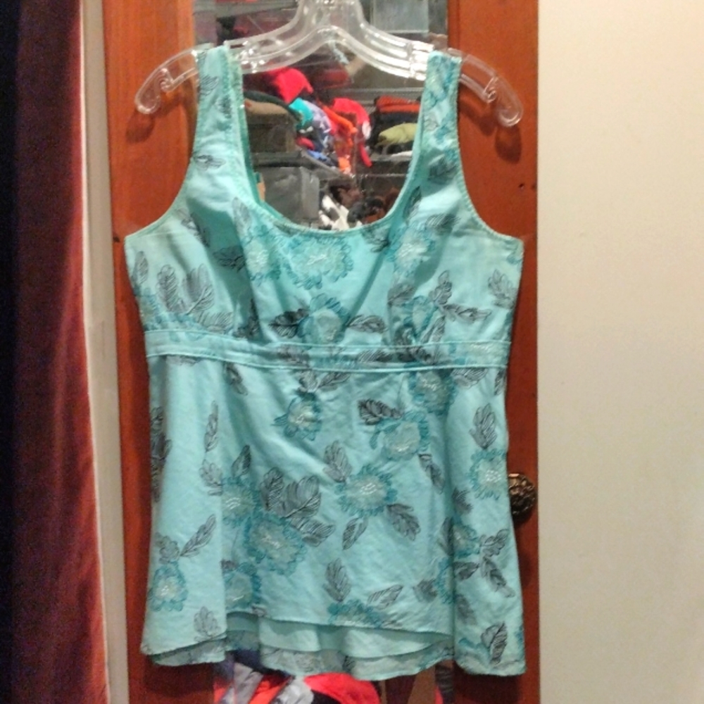 Nine West Sleeveless Embroidery & Sequin Blouse